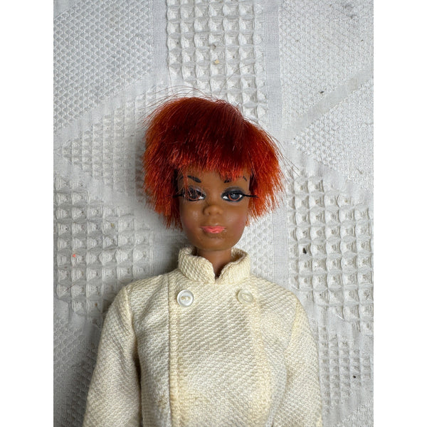 Vintage 1969 Julia Doll as Diahann Carroll w White Coat Red Hair TNT Bendable