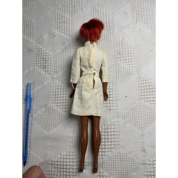 Vintage 1969 Julia Doll as Diahann Carroll w White Coat Red Hair TNT Bendable