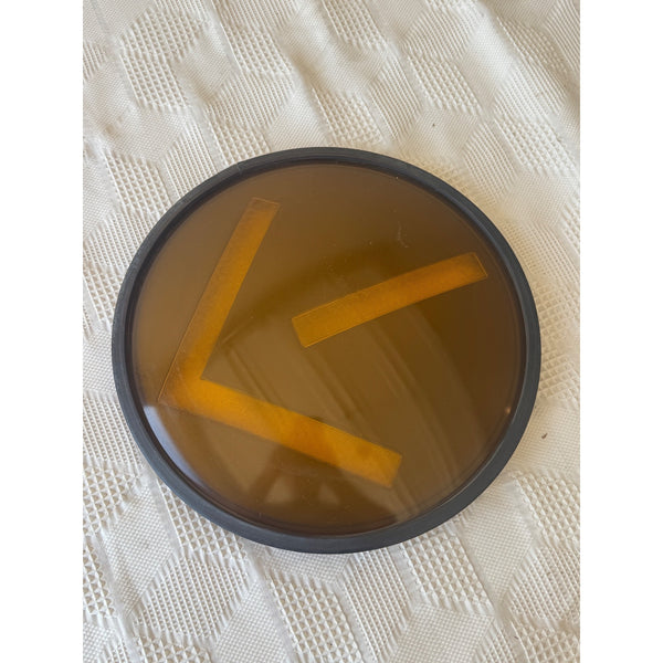 Vintage Yellow Traffic Light Turn Signal Arrow Lens Rubber Rim Industrial 12in