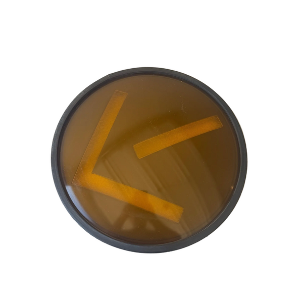 Vintage Yellow Traffic Light Turn Signal Arrow Lens Rubber Rim Industrial 12in