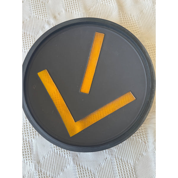 Vintage Yellow Traffic Light Turn Signal Arrow Lens Rubber Rim Industrial 12in
