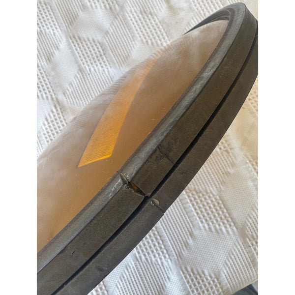 Vintage Yellow Traffic Light Turn Signal Arrow Lens Rubber Rim Industrial 12in