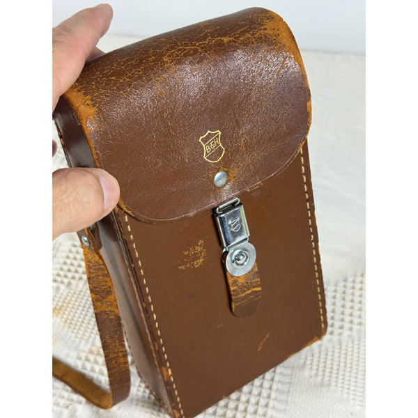 Vintage Bell and Howell Filmo Auto Load 8mm Movie Camera With Brown Leather Case