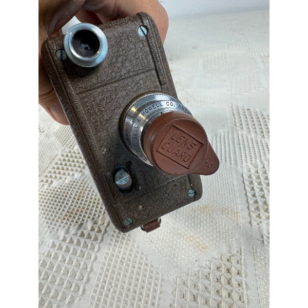 Vintage Bell and Howell Filmo Auto Load 8mm Movie Camera With Brown Leather Case