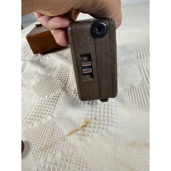 Vintage Bell and Howell Filmo Auto Load 8mm Movie Camera With Brown Leather Case
