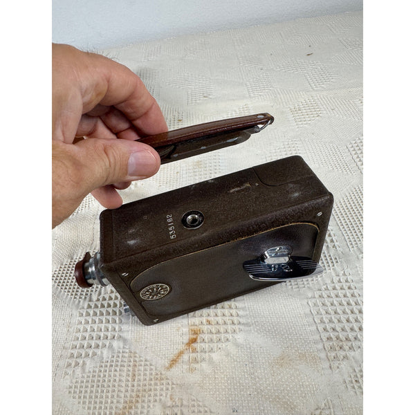 Vintage Bell and Howell Filmo Auto Load 8mm Movie Camera With Brown Leather Case