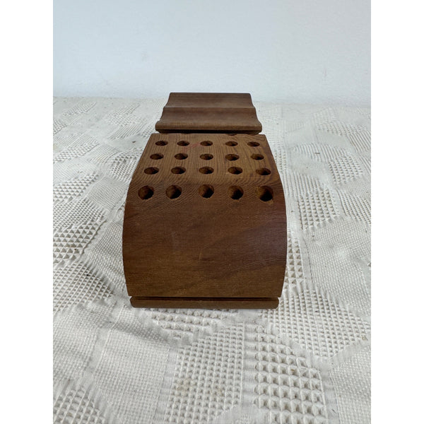 Wooden Whale Shaped Pen or Pencil Holder w 24 holes for Desk Organization Decor