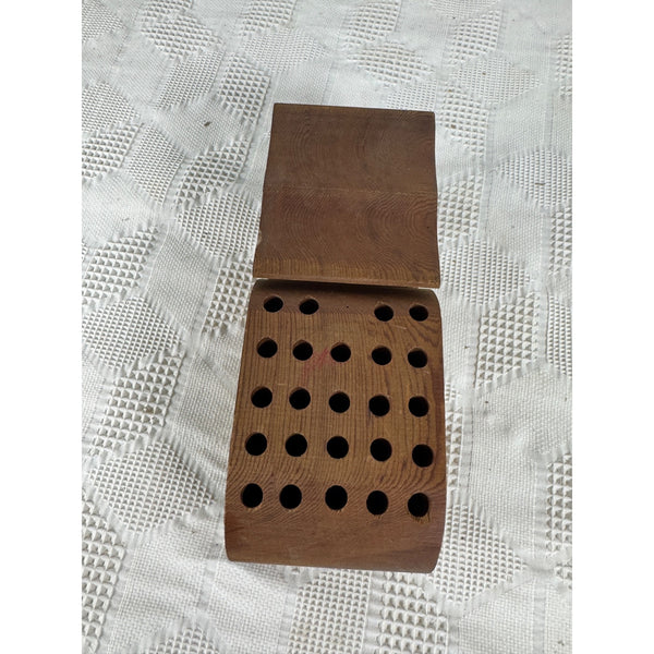 Wooden Whale Shaped Pen or Pencil Holder w 24 holes for Desk Organization Decor