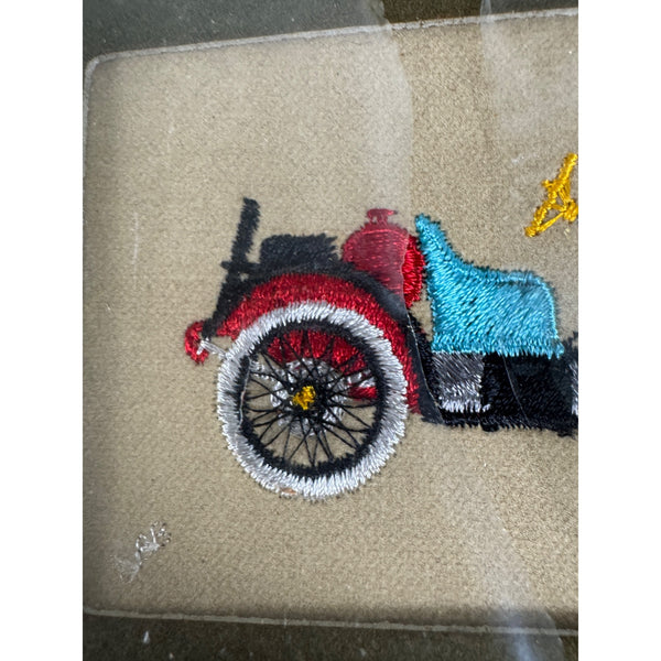 Hand Embroidered Vintage Car Art 1914 Stutz Bearcat Needle Painters Guild 1969