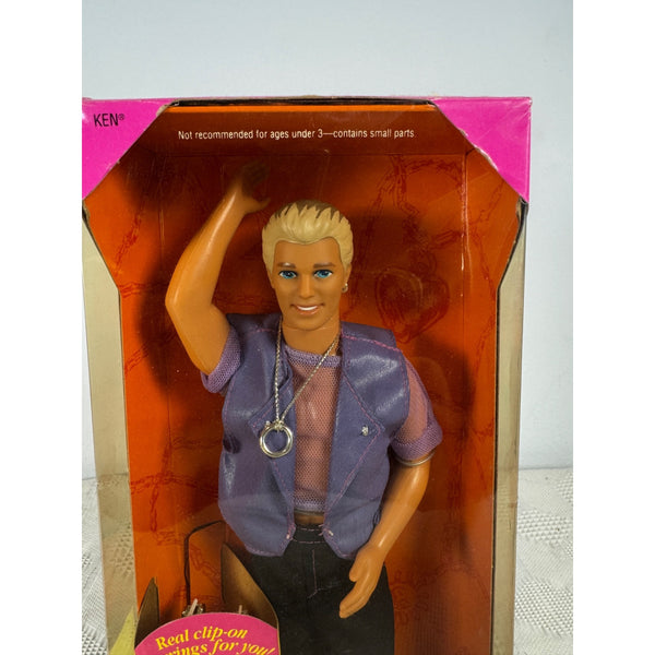 Earring Magic Ken Doll Vintage 1992 Mattel Includes Clip On Earrings 2290 NIB