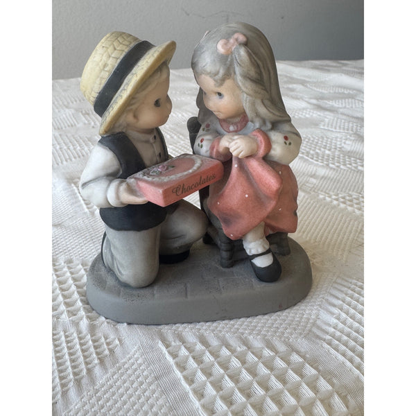 One Of Lifes Sweetest Moments Figurine By Enesco 1998 Boy Giving Girl Chocolates