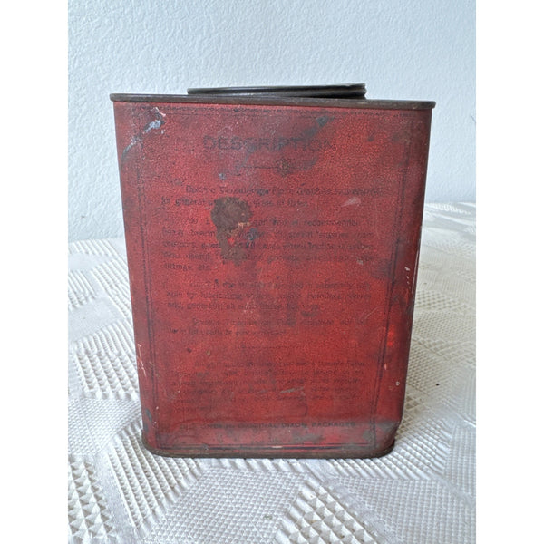 Dixons Ticonderoga Flake Graphite Vintage Red Tin Can Joseph Dixon Crucible Co