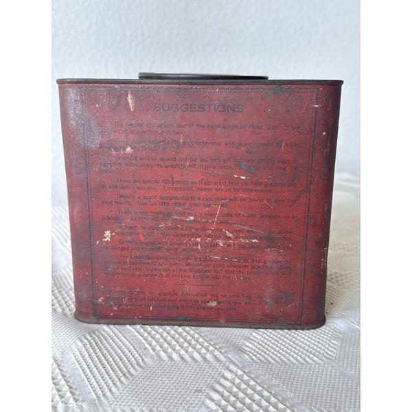 Dixons Ticonderoga Flake Graphite Vintage Red Tin Can Joseph Dixon Crucible Co