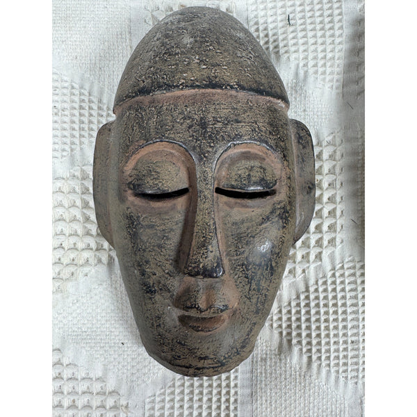 African Inspired Small Wall Hanging Mask Duo Rustic Finish Tribal Art Decor