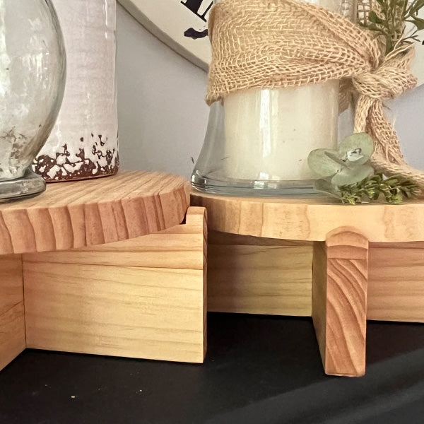 Food Safe Wooden Risers pair