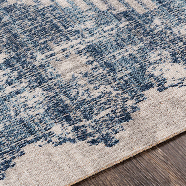 Westmount Denim Aztec Outdoor Safe Area Rug edge