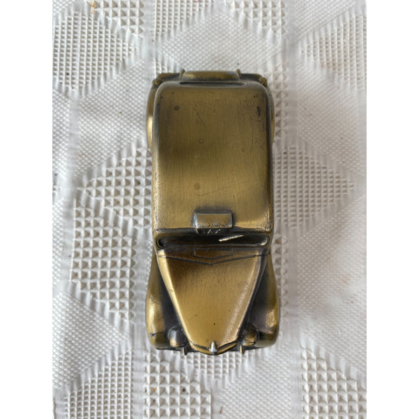 Banthrico Brass Tone Vintage 1934 Ford Taxi Coin Bank 1974 Model w Slot Bottom