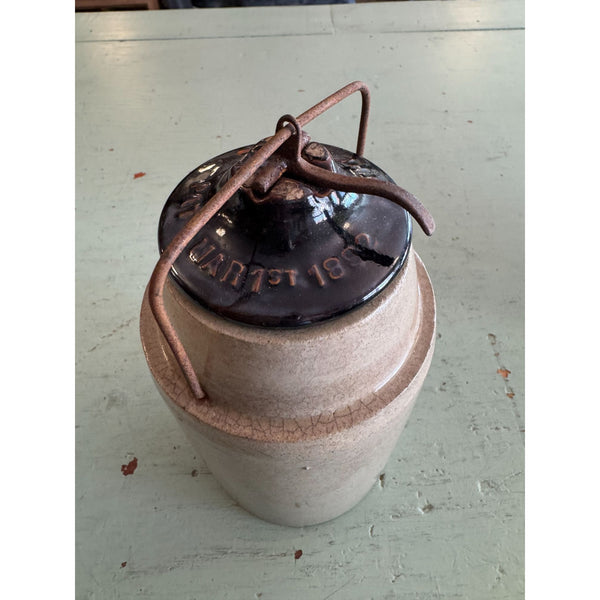 Antique The Weir 1800s Stoneware Crock Canning Jar