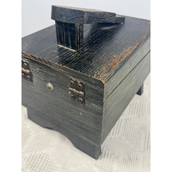 Vintage Griffin Shinemaster Wooden Shoe Shine Box With Brass Clasp and Footrest