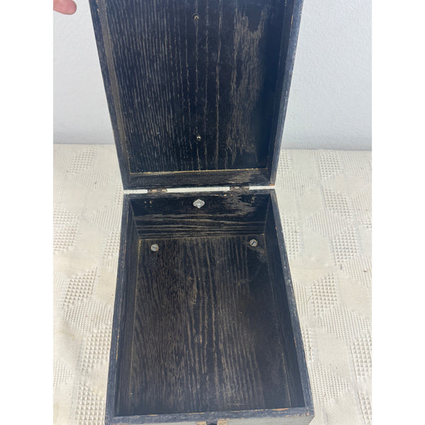 Vintage Griffin Shinemaster Wooden Shoe Shine Box With Brass Clasp and Footrest