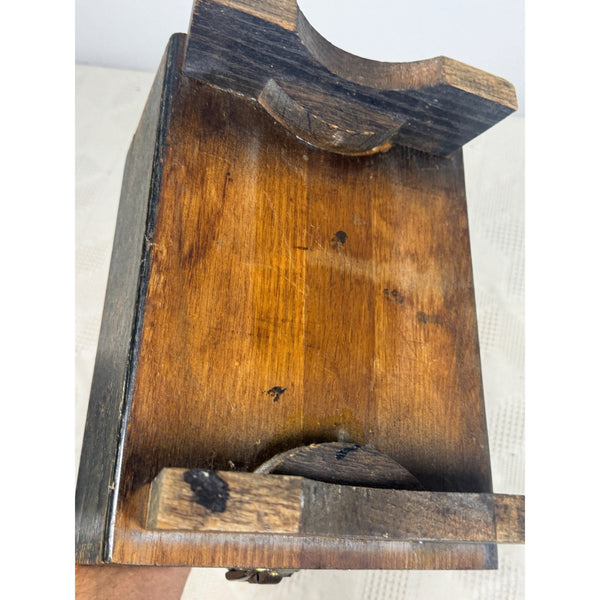 Vintage Griffin Shinemaster Wooden Shoe Shine Box With Brass Clasp and Footrest
