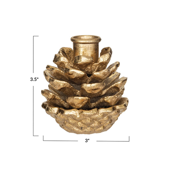 Cast Iron Pinecone Shaped Taper Holder