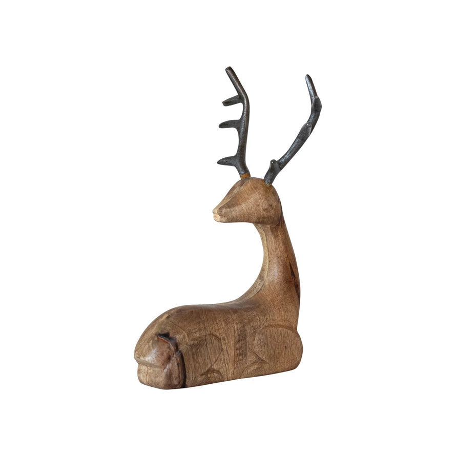 Mango Wood Lying Reindeer