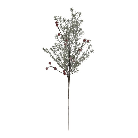 Faux Evergreen Pick w/ Red Berries