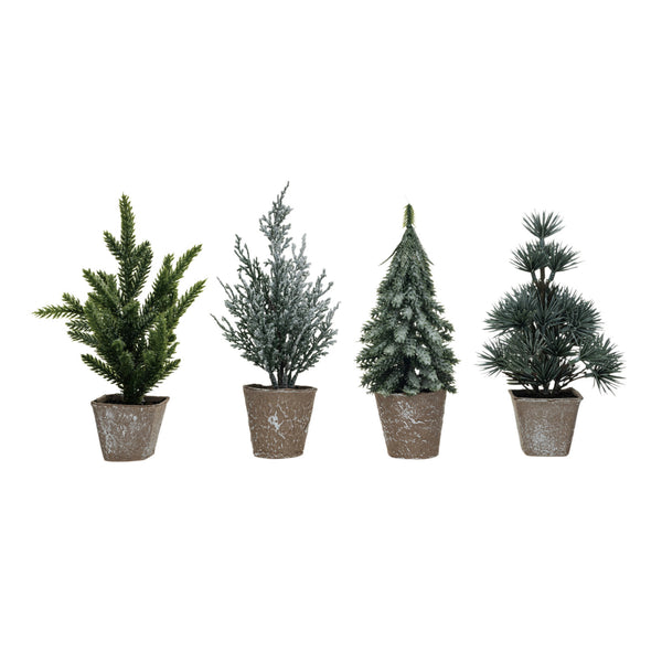 Faux Evergreen Tree in Paper Pot