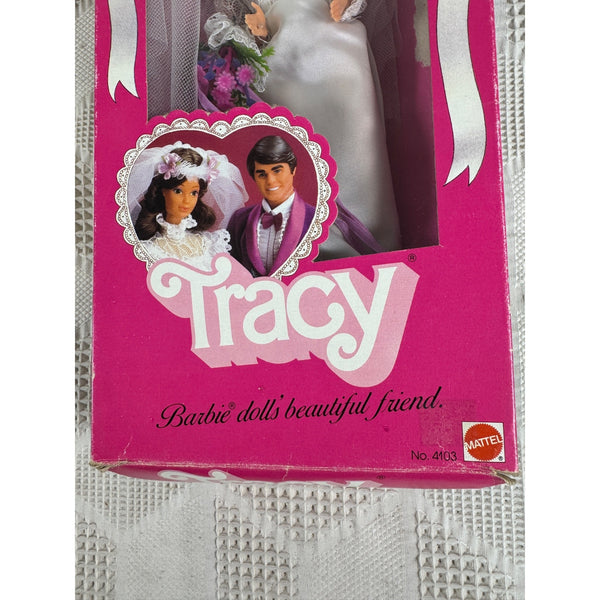 Tracy Barbie Doll In Bridal Gown Mattel With Box 4103 Vintage 1982 Collectible