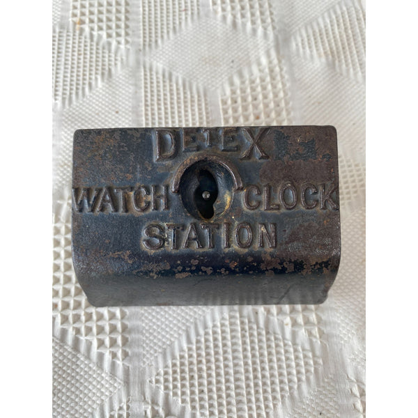 Detex Watchclock Station Vintage Cast Iron Watch Duty Security Device