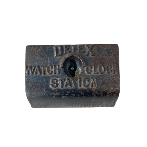 Detex Watchclock Station Vintage Cast Iron Watch Duty Security Device