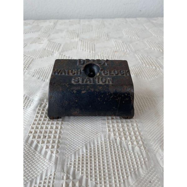 Detex Watchclock Station Vintage Cast Iron Watch Duty Security Device