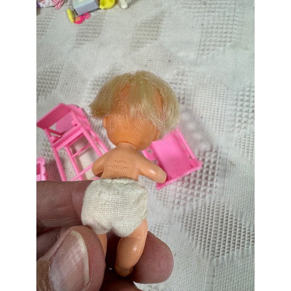 Vintage 1973 Mattel Baby Sweets Doll Set w Clothes Accessories Sunshine Family