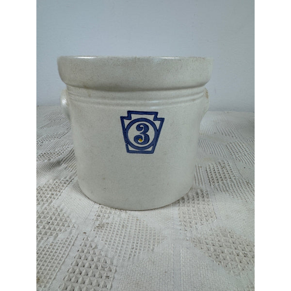 Vintage Pfaltzgraff Keystone Stoneware 3 Quart Crock Style Canister With Handles
