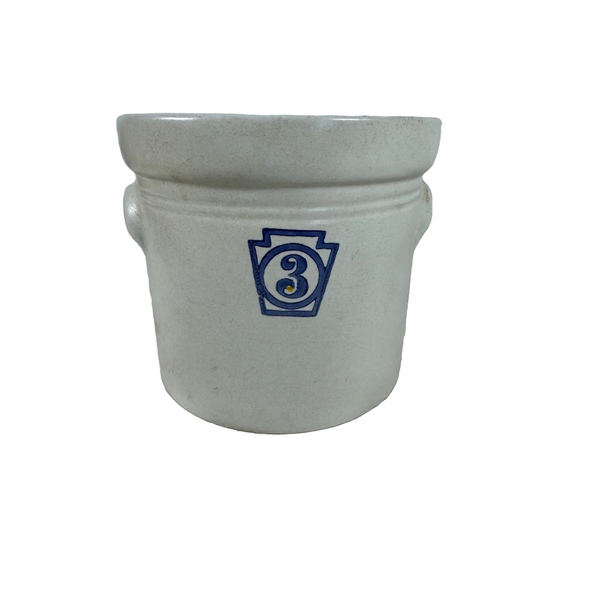 Vintage Pfaltzgraff Keystone Stoneware 3 Quart Crock Style Canister With Handles