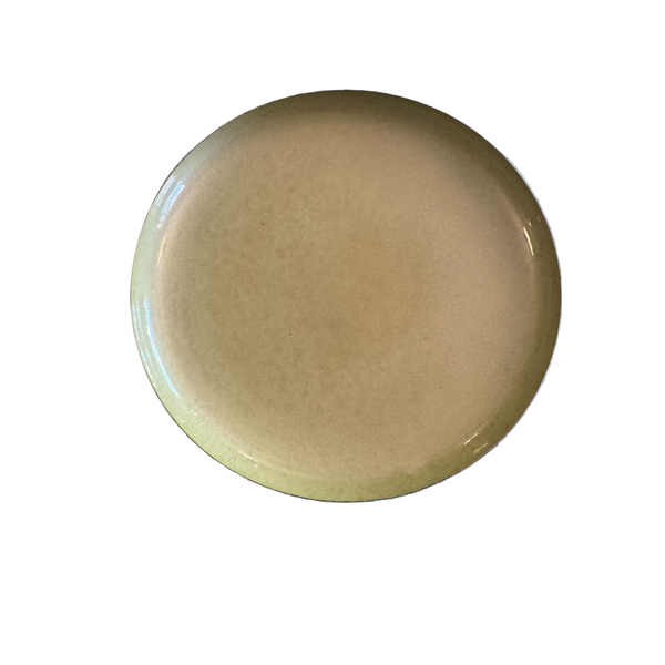 Vintage Moire Glaze Kyes Handmade Enamel Brass Serving Platter Tray Green 1960s