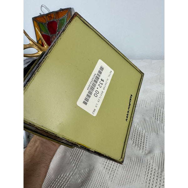 Alligator Textured Metal Storage Box With Lid and Decorative Handle Unique Decor (gently used)