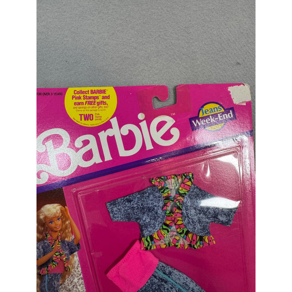 Barbie Jeans Week End Fashions Doll Outfit Pink Stamp Club Carded 1990s NWB