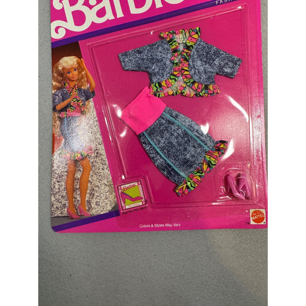 Barbie Jeans Week End Fashions Doll Outfit Pink Stamp Club Carded 1990s NWB