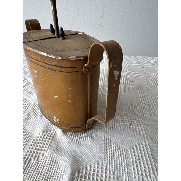 Antique 1800s Metal Egg Coddler Boiler with Lift Out Tray and Double Hinged Lid