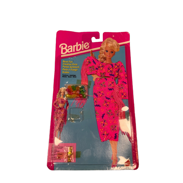 Barbie Bead Fun Fringe Fashion Doll Outfit Mattel Vintage 1994 Pink Beaded Dress