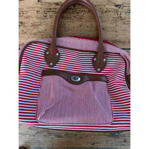 Linea Pelle Blue Womens Red White Purse*