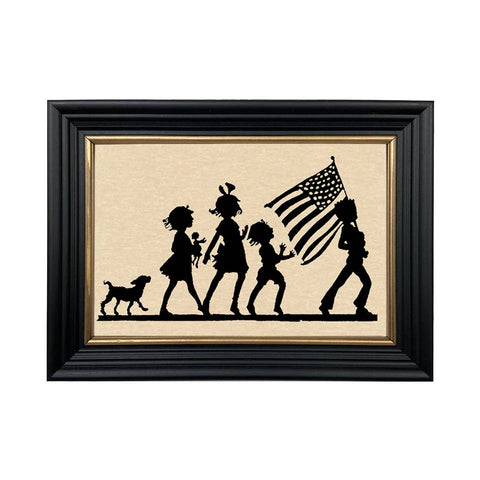 8-3/4 x 12" 4th of July Parade Framed Paper Cut Silhouette