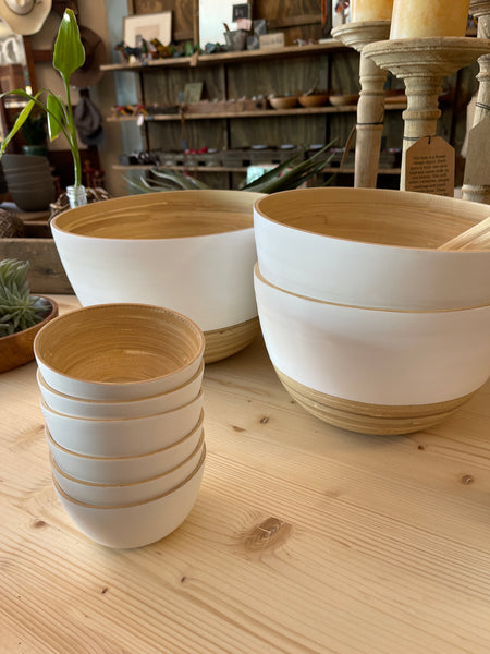 Bamboo bowls  matte white