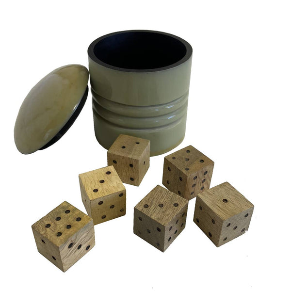 Farkle Dice Game in Resin Cup- Antique Vintage Style