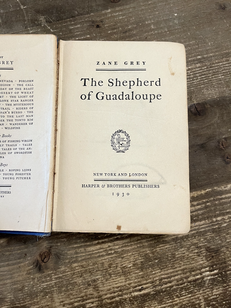 The Shepherd of Guadaloupe by Zane Grey cover page and it has some seperation