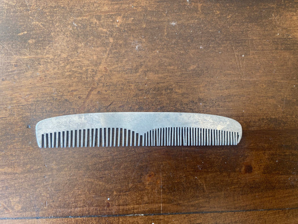 Vintage Aluminum Hair Comb Pocket Comb 