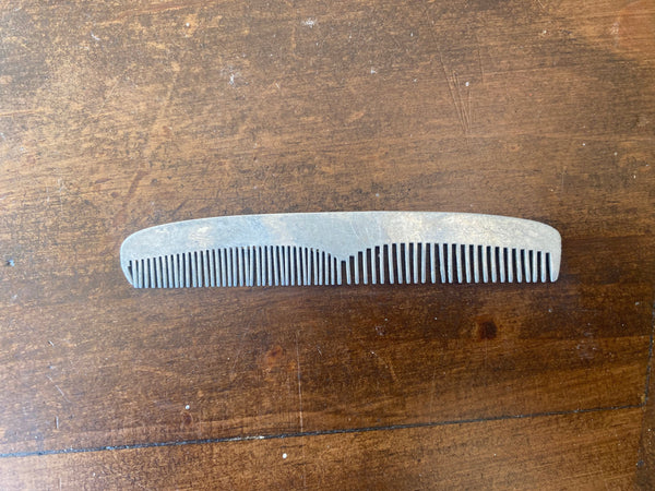 Vintage Aluminum Hair Comb Pocket Comb Back