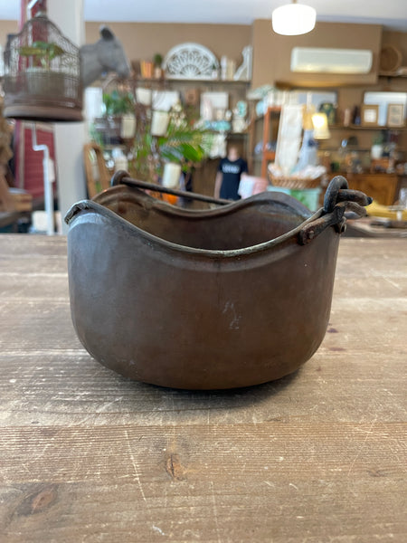 Primitive Antique Hammered Copper Pot back